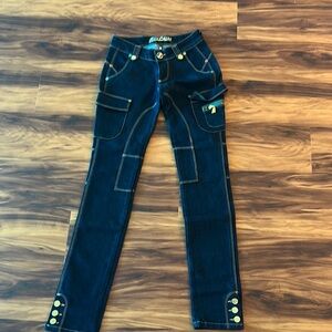 Blue Denim Cargo Pants